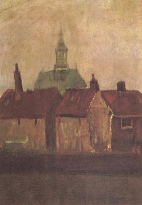 Vincent Van Gogh Cluster of Old Houses with the New Church in The Hague (nn04) France oil painting art